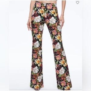 Alice and Olivia Brynlee Bootcut Pant in Juniper Floral Black size 4